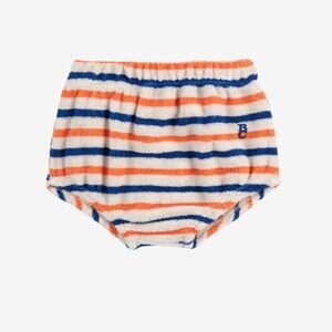 BOBO CHOSES Striped Orange & Blue Terry Baby Bloomers size 6 m